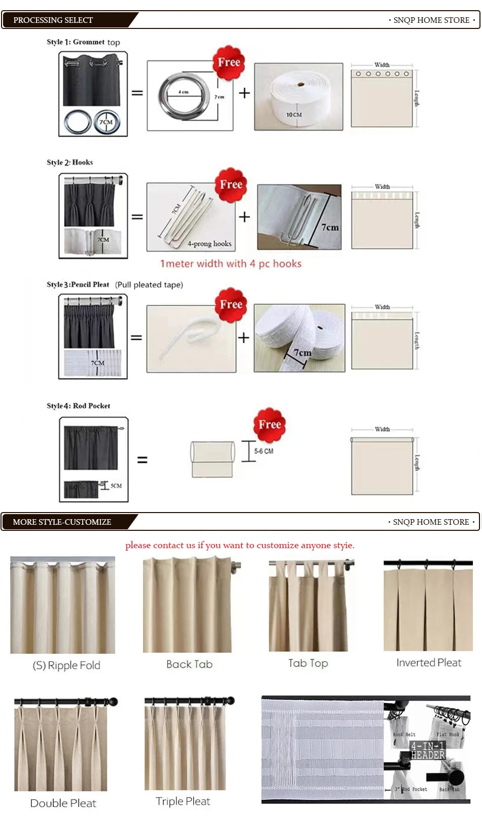 100% Blackout Curtains (1Pc.)