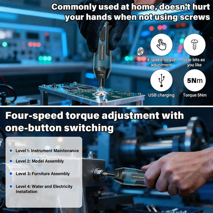 Cordless Electric Screwdriver & 20 Piece Bit Set