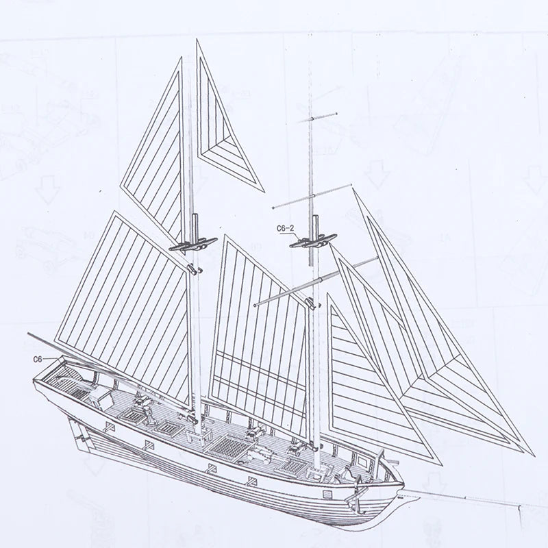 Albatross 1:100 Scale - Wooden Sailboat DIY Model Kit