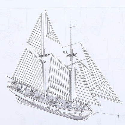 Albatross 1:100 Scale - Wooden Sailboat DIY Model Kit