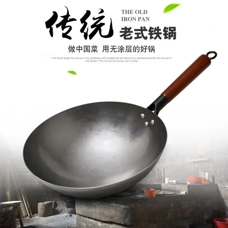 Chinese Traditional Iron Wok.